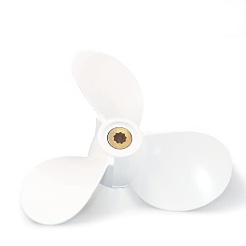 CAPTAIN Outboard Propeller fit Yamaha 4-6 HP, 9 Spline Tooth Board Prop, RH, Aluminum, OEM Propellers for F4, F5, F6, 4, 5 HP Engines