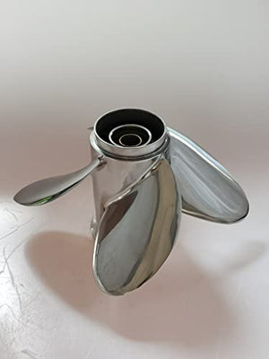 CAPTAIN Propeller Fit Honda Outboard Engine 25hp 30hp 10 Tooth Spline 4 Blade Steel Stainless