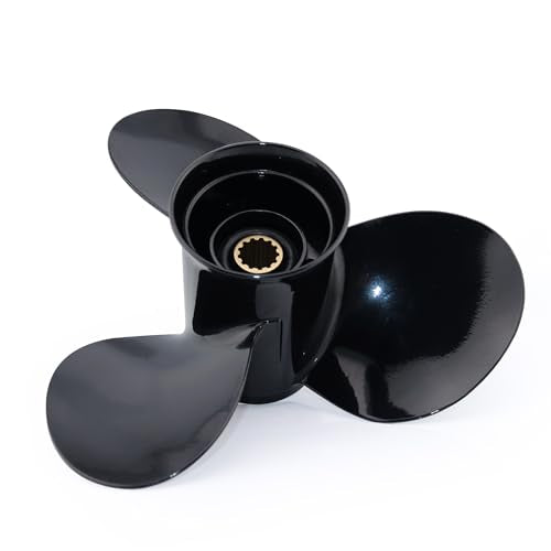 CAPTAIN Propeller fit Evinrude Johnson 40HP 50HP 4-Stroke Outboard, Aluminum 3 Blade 13 Spline Tooth Outboard Prop