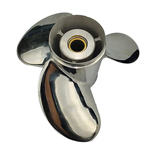 CAPTAIN Propeller 13 7/8x21 Fit Yamaha Outboard Engine t50 60hp t60 70hp f70 75hp f75 80hp f80 85hp 90hp f90 f100 115hp F115 130hp 15 Tooth Spline Left-Hand Stainless Steel