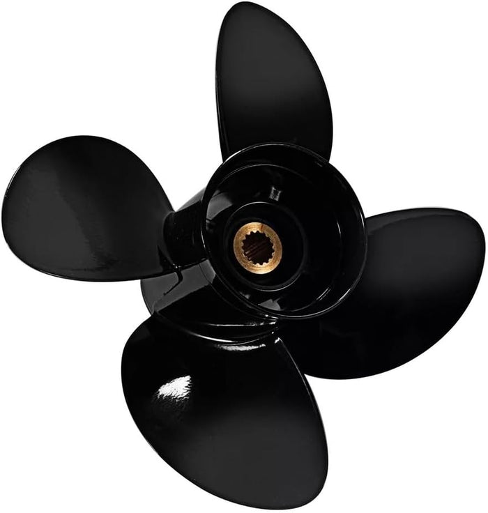 Captain 4 Blades Rubber Hub Propeller Fit Mercury Outboard Engine 40HP 50HP 75hp 100hp 115hp 125hp 120HP 150HP 15 Tooth Spline (13.8x10 / 13.8x11 / 13.8x13 / 13.4x15 / 13x17 / 12.5x19)