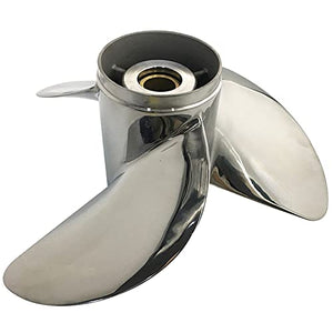 CAPTAIN Propeller 13 7/8x17 Fit Yamaha Outboard Engine t50 60hp t60 70hp f70 75hp f75 80hp f80 85hp 90hp f90 f100 115hp F115 130hp 15 Tooth Spline Stainless Steel