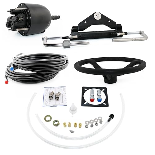 CAPTAIN Hydraulic Steering Kit for 150HP Outboard - Marine-Grade Boat Hydraulic Steering System with Helm Pump and Cylinder