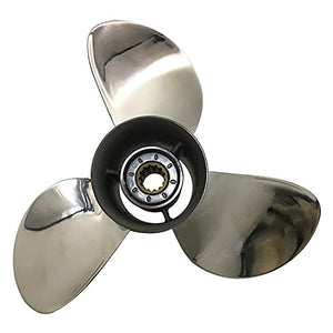 CAPTAIN Propeller 10 1/8x12 Fit Yamaha Outboard Engine 20hp 25hp f25hp 30hp 10 Tooth Spline MAR-GYT3B-02-12 Stainless Steel