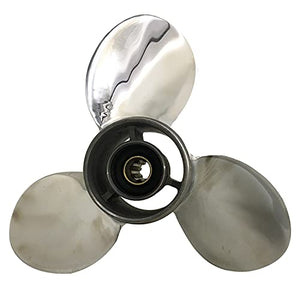 CAPTAIN Propeller 9 1/4x9 Fit Yamaha Buitenboordmotor 9.9hp 15hp 20hp f9.9 f15c f15 f20 8 Tooth Spline 63V-45945-00-EL Stainless Steel