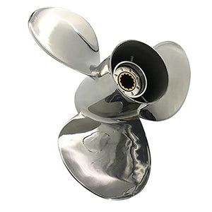 CAPTAIN Propeller Fit Yamaha Outboard Engine T25hp F30 40hp 48hp 50hp f40 f50 55hp 60hp f60 13 Tooth 69W-45945-00-EL Stainless Steel