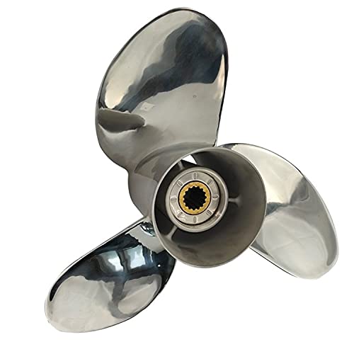 CAPTAIN Propeller 13 7/8x21 Fit Yamaha Outboard Engine t50 60hp t60 70hp f70 75hp f75 80hp f80 85hp 90hp f90 f100 115hp F115 130hp 15 Tooth Spline Left-Hand Stainless Steel