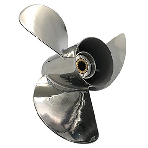 CAPTAIN Propeller 13 7/8x17 Fit Yamaha Outboard Engine t50 60hp t60 70hp f70 75hp f75 80hp f80 85hp 90hp f90 f100 115hp F115 130hp 15 Tooth Spline Stainless Steel