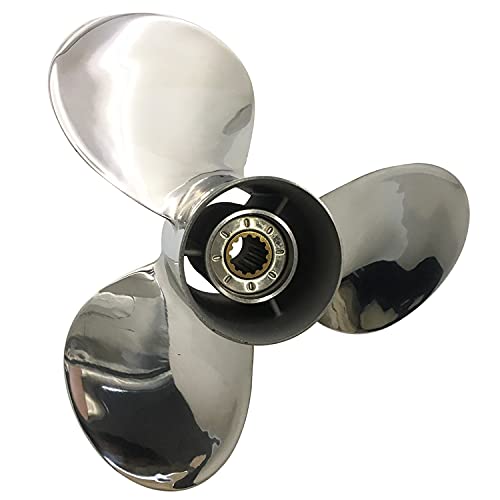 CAPTAIN Propeller Fit Yamaha Outboard Engine T25hp F30 40hp 48hp 50hp f40 f50 55hp 60hp f60 13 Tooth 69W-45945-00-EL Stainless Steel