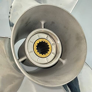 CAPTAIN Propeller 13 7/8x21 Fit Yamaha Outboard Engine t50 60hp t60 70hp f70 75hp f75 80hp f80 85hp 90hp f90 f100 115hp F115 130hp 15 Tooth Spline Left-Hand Stainless Steel