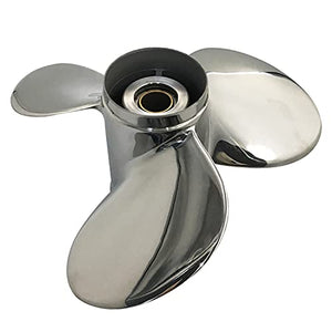CAPTAIN Propeller Fit Honda Outboard Engine 8hp 9.9hp 15hp 20hp 8 Tooth Spline 58133-ZV4-010AH Steel Stainless