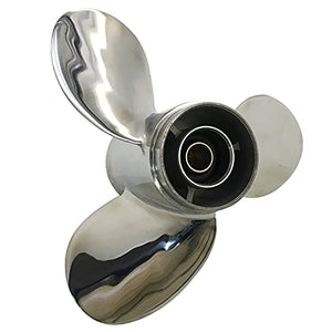 CAPTAIN Propeller Fit Honda Outboard Engine 8hp 9.9hp 15hp 20hp 8 Tooth Spline 58133-ZV4-010AH Steel Stainless