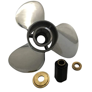 CAPTAIN Propeller Steel Stainless Fit Evinrude/Johnson Outboard Engine 90-300 HP, 15 Tooth Spline Prop for 100 115 130 140 150 175 185 200 225 250 250 275 HP, Pontoon Series,Includes,E-TEC,Commercial