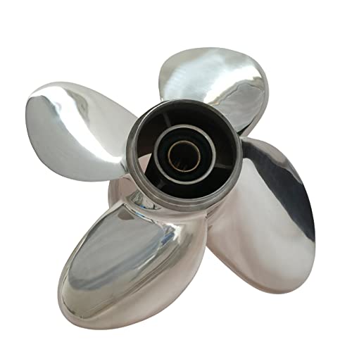 CAPTAIN Propeller Fit Honda Outboard Engine 25hp 30hp 10 Tooth Spline 4 Blade Steel Stainless