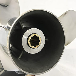 CAPTAIN Propeller Fit Honda Outboard Engine 8hp 9.9hp 15hp 20hp 8 Tooth Spline 58133-ZV4-010AH Steel Stainless