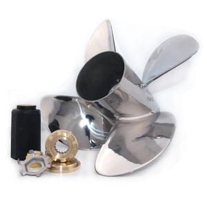 CAPTAIN 4 Blades RH/LH Propeller Fit Mercury Outboard Engine 135-400HP MERCRUISER ALPHA ONE DRIVE BRAVO ONE DRIVE 15 Tooth Spline Similar to Mercury Revolution 4