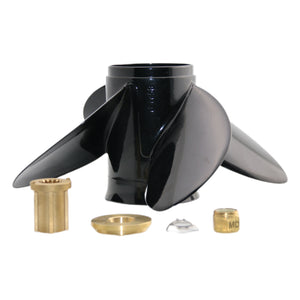 Captain 4 Blades Propeller Fit Mercury Outboard Engine 135-400HP 15 Tooth Spline (14 1/2x13 / 14 1/2x15 / 14x17 / 14x19 / 14x21 / 14x23)
