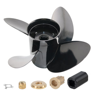 Captain 4 Blades Propeller Fit Mercury Outboard Engine 135-400HP 15 Tooth Spline (14 1/2x13 / 14 1/2x15 / 14x17 / 14x19 / 14x21 / 14x23)