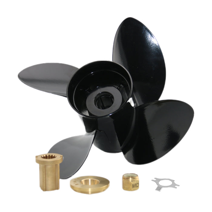 Captain 4 Blades Propeller Fit Mercury Outboard Engine 135-400HP 15 Tooth Spline (14 1/2x13 / 14 1/2x15 / 14x17 / 14x19 / 14x21 / 14x23)