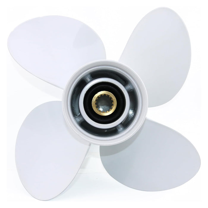 CAPTAIN Outboard Propeller fit Yamaha 115 T50 60 70 75 80 85 90 100 130 HP Engines, OEM 15 Spline Tooth Outboard Prop, RH 4 Blades Aluminum Propellers（13.8x10 / 13.8x11 / 13.8x13 / 13.4x15 / 13x17 / 12.5x19）