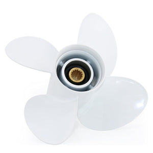 CAPTAIN Outboard Propeller fit Yamaha 115 T50 60 70 75 80 85 90 100 130 HP Engines, OEM 15 Spline Tooth Outboard Prop, RH 4 Blades Aluminum Propellers（13.8x10 / 13.8x11 / 13.8x13 / 13.4x15 / 13x17 / 12.5x19）