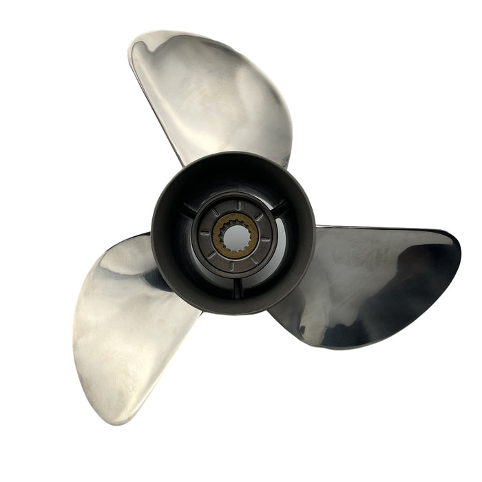 CAPTAIN Boat Propeller fit Yamaha 115p 60 75 90 100 115 125 HP Outboard Engines, Stainless Steel 15 Spline Tooth Prop, RH, OEM