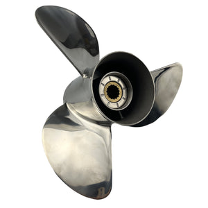 CAPTAIN Boat Propeller fit Yamaha 115p 60 75 90 100 115 125 HP Outboard Engines, Stainless Steel 15 Spline Tooth Prop, RH, OEM