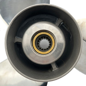 CAPTAIN Boat Propeller fit Yamaha 115p 60 75 90 100 115 125 HP Outboard Engines, Stainless Steel 15 Spline Tooth Prop, RH, OEM