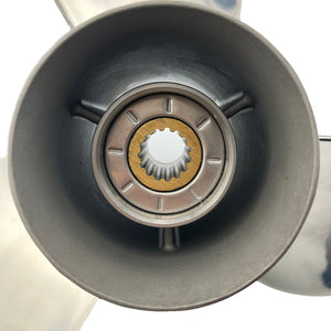 CAPTAIN Boat Propeller fit Yamaha 115p 60 75 90 100 115 125 HP Outboard Engines, Stainless Steel 15 Spline Tooth Prop, RH, OEM