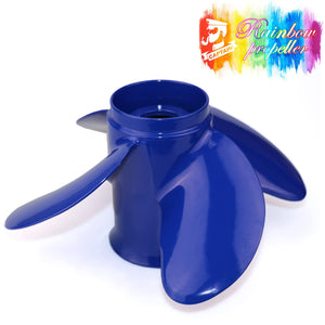 CAPTAIN Outboard Propeller Replace for Mercury 25-60 HP, 4-Blade 10.3" x 13" Pitch Aluminium Boat Propellers, OEM No.48-8M8026630, 13 Tooth Splines, RH (Ocean Blue)