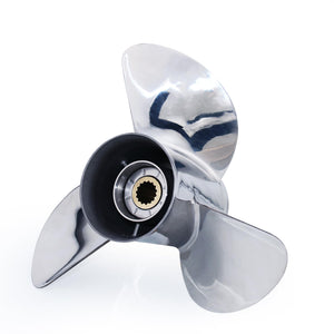 CAPTAIN Propeller 13 1/4x17 Fit Yamaha Outboard Engine t50 60hp t60 70hp f70 75hp f75 80hp f80 85hp 90hp f90 f100 115hp F115 130hp 15 Tooth Spline Stainless Steel