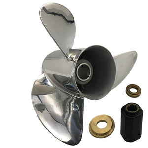 CAPTAIN Propeller 13 3/4x21 Fit Yamaha Outboard Engine 150HP 175HP 200HP 220HP 225HP 250HP 300HP 6G5-45974-03-98 15 Tooth Spline Stainless Steel