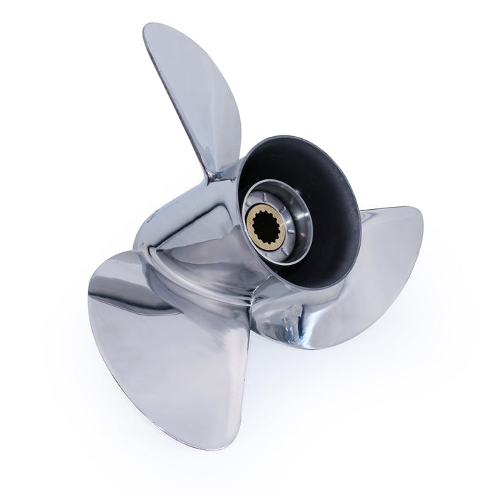 CAPTAIN Propeller 13 1/4x17 Fit Yamaha Outboard Engine t50 60hp t60 70hp f70 75hp f75 80hp f80 85hp 90hp f90 f100 115hp F115 130hp 15 Tooth Spline Stainless Steel