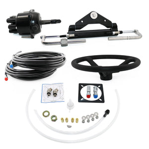 CAPTAIN Hydraulic Steering Kit for 100HP Outboard - Marine-Grade Boat Hydraulic Steering System with Helm Pump and Cylinder