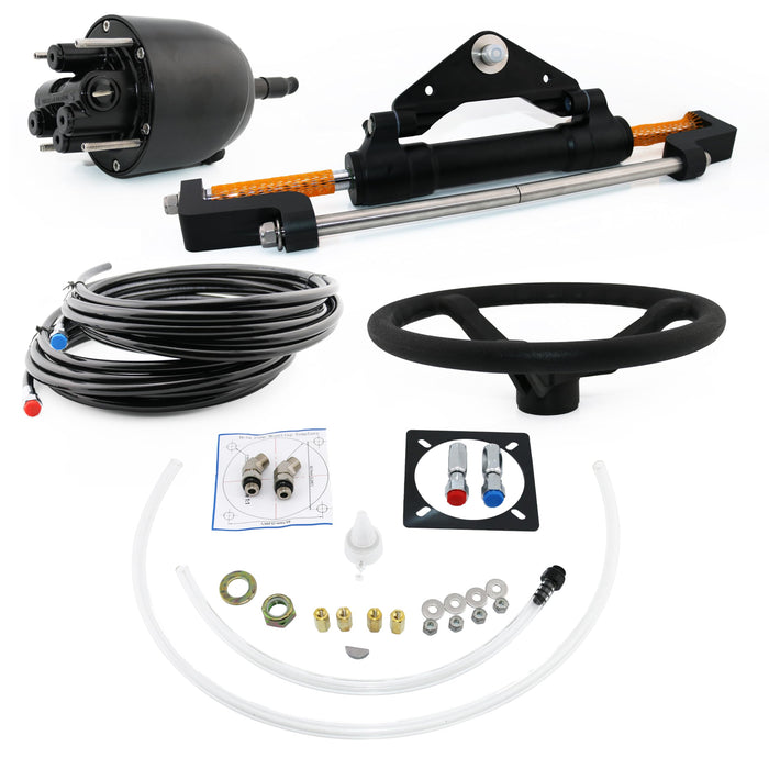 CAPTAIN Hydraulic Steering Kit for 300HP Outboard - Marine-Grade Boat Hydraulic Steering System with Helm Pump and Cylinder