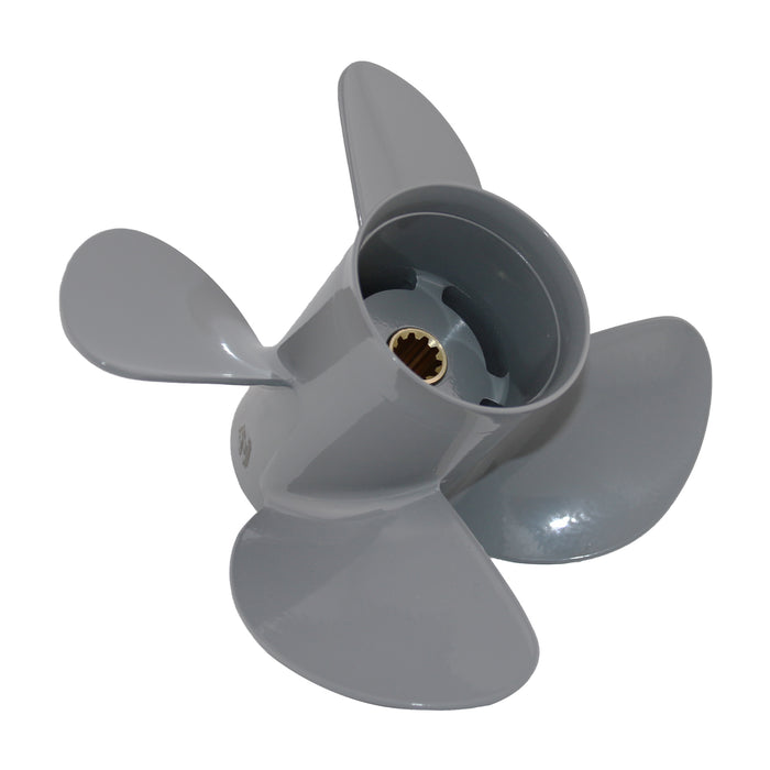Captain 4 Blades Propeller Fit Yamaha Outboard Engine 20HP F25 30 Aluminum 10 Tooth Spline RH Prop（10.2x11 / 10.2x12 / 10.1x13 / 10.1x14 / 10.1x15）