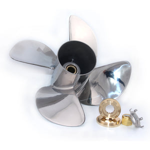 CAPTAIN 4 Blades RH/LH Propeller Fit Mercury Outboard Engine 135-400HP MERCRUISER ALPHA ONE DRIVE BRAVO ONE DRIVE 15 Tooth Spline Similar to Mercury Revolution 4