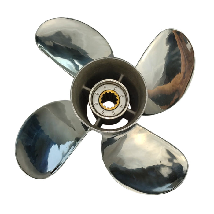 Captain Propeller 11 5/8x12 Fit Yamaha Outboard Engines T25HP 48HP F50 55HP Stainless Steel 13 Tooth Spline RH 4 blade