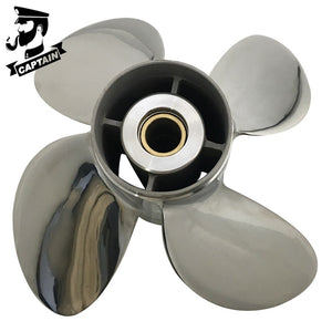 Captain Propeller 13x19 Fit 4 Blade Yamaha Outboard Engines F75 80HP 85HP 90HP F90 F100 Stainless Steel 15 Tooth Spline LH