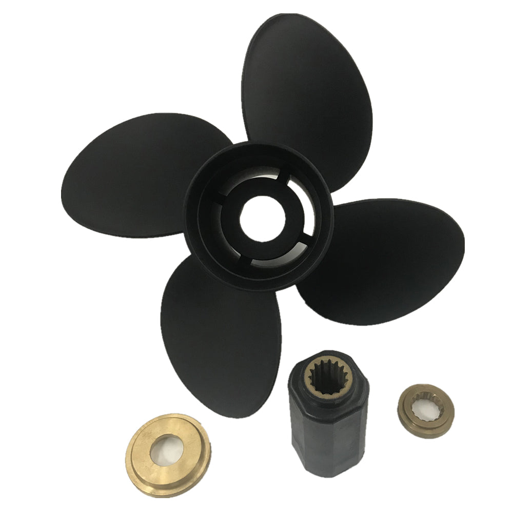 Captain Propeller 4 Blade 13x17 Fit Yamaha Outboard Engines 50HP T60HP F70HP 80HP 90HP 100HP 115HP 130HP Aluminum 15 Spline RH