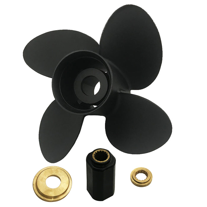 Captain Propeller 4 Blade 12 7/8x19 Fit Yamaha Outboard Engines T50HP 60HP 70HP 75HP 80HP 90HP 100HP 300HP Aluminum 15 Spline RH